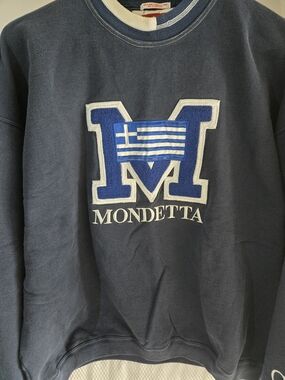 Vintage Mondetta Big Logo Embroidered Sweatshirt Men’s Xl 100% Cotton Very Rare!